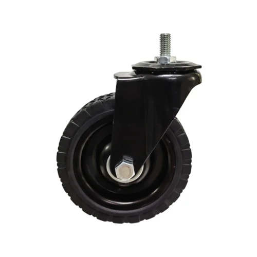 4 inch Iron core dual axis rubber wheels（Diamond pattern）-Iron bracket - Image 3
