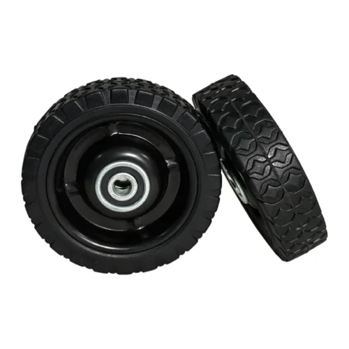 4 inch Iron core dual axis rubber wheels（Diamond pattern）-Iron bracket - Image 4