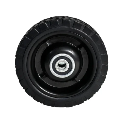 4 inch Iron core dual axis rubber wheels（Diamond pattern）-Iron bracket - Image 5