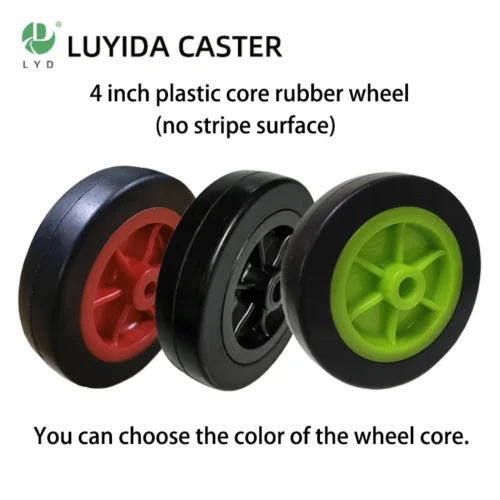 4 inch plastic core rubber wheel-no stripe surface
