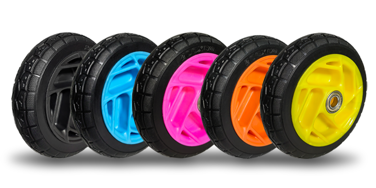8-inch double bearing solid core rubber wheels – Luyidacasters