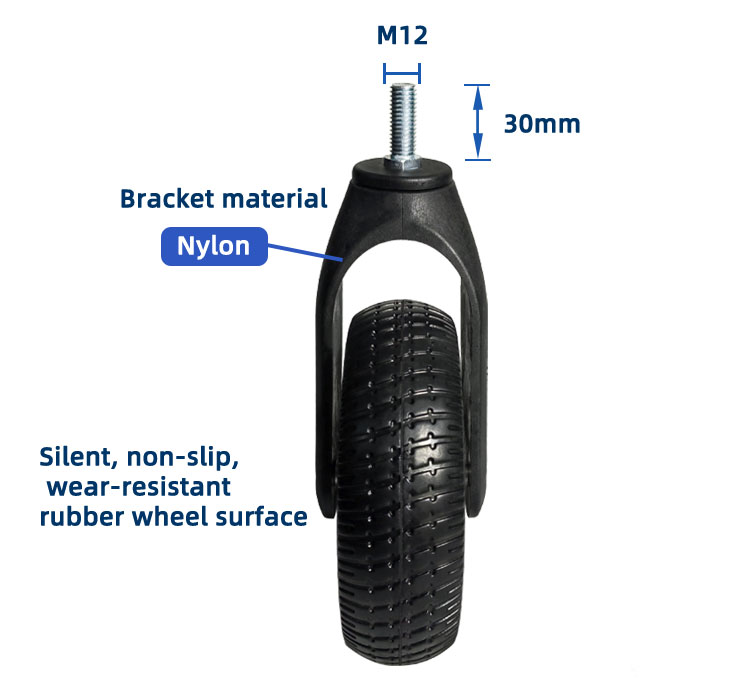 Plastic core rubber medical wheel-Universal bracket casters – Luyidacasters